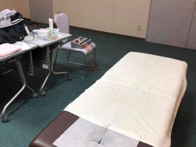 本日、実業団陸上部のケアに来てます。